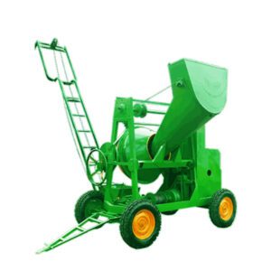 Ladder type Concrete Hoist with 10/7 CI Drum Concrete Mixer with Hopper